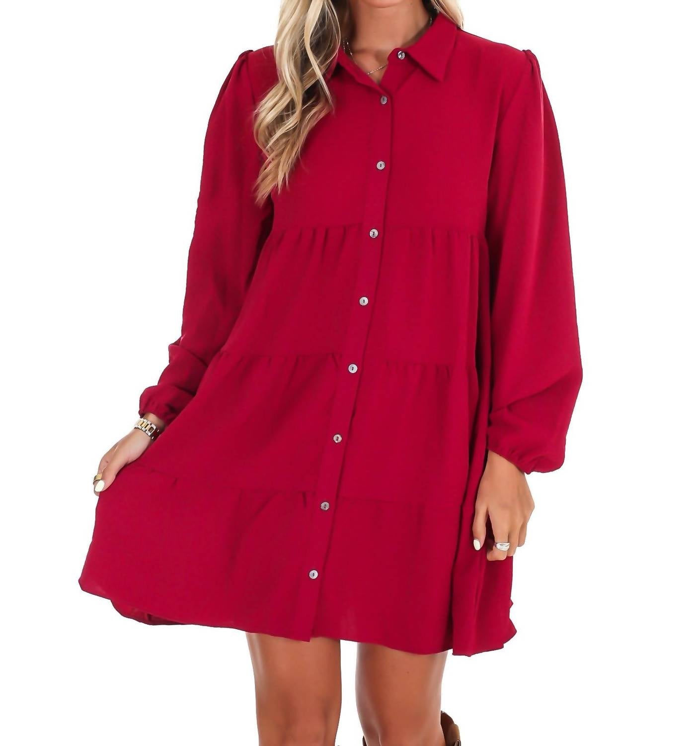 She + Sky - Morning Light Button Down Mini Dress