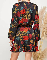 Sweet Lemon - Nocturne Botanique Satin Wrap Dress