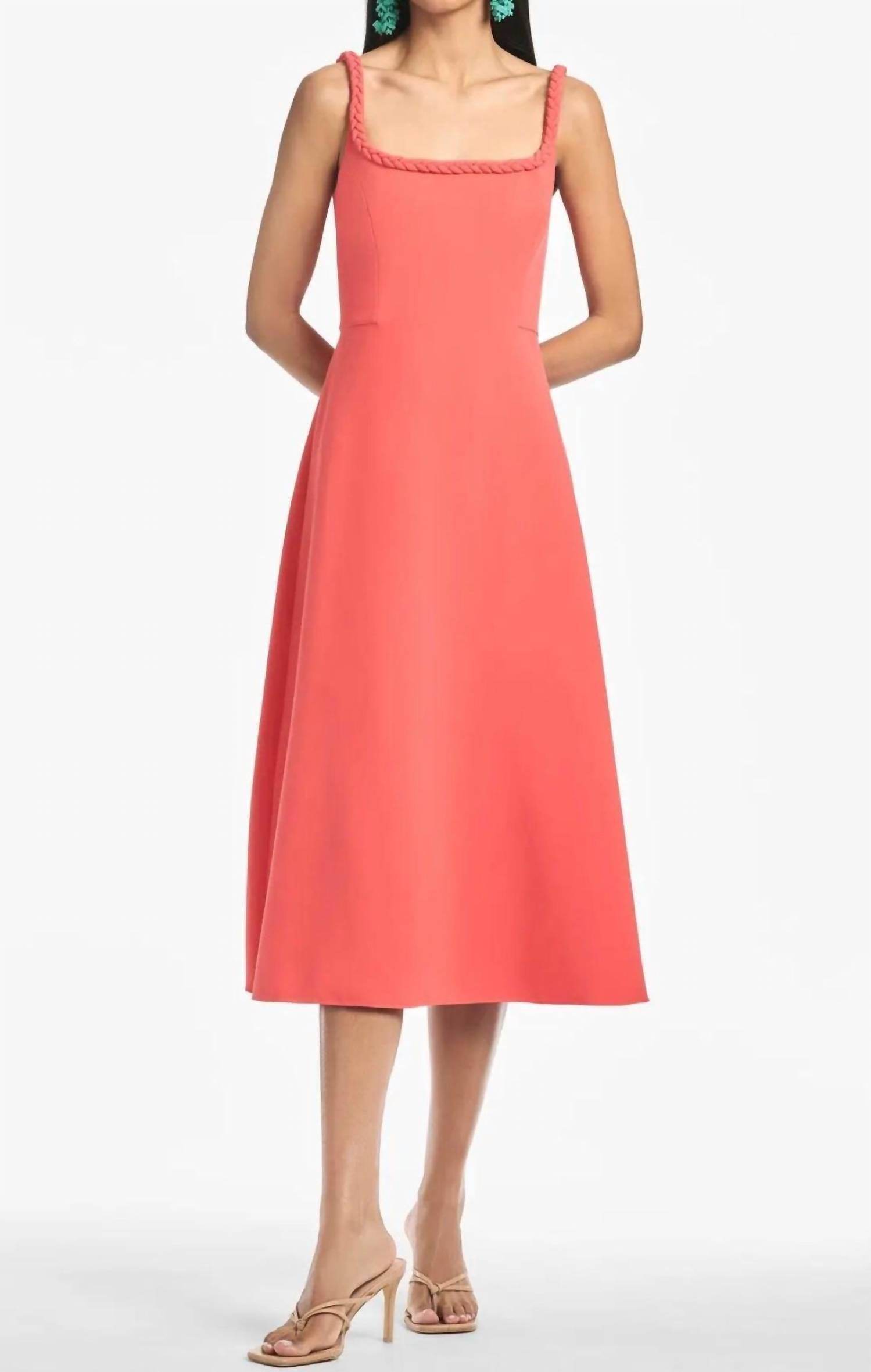 SACHIN & BABI Steph Midi Dress in coral - women's dress