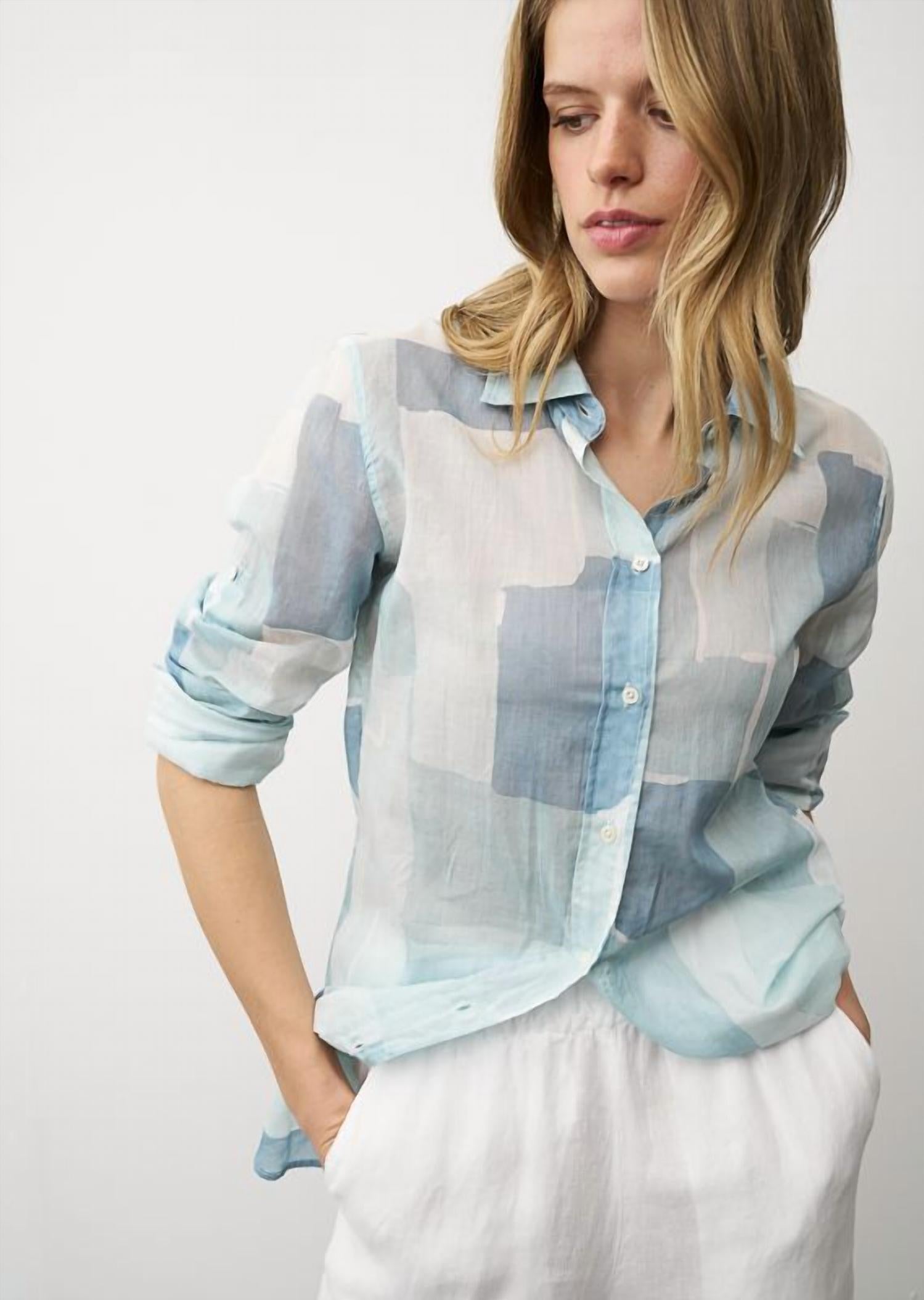 0039 Italy - Taya Print Cotton Blouse