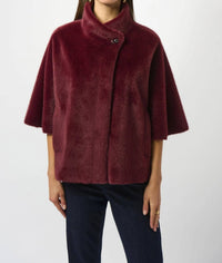 Joseph Ribkoff - Bonded Faux Fur Suede Boxy Jacket