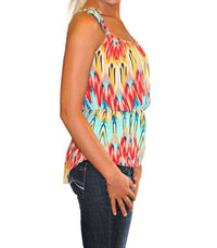 MULTI ZIG-ZAG TIE SHOULDER TOP