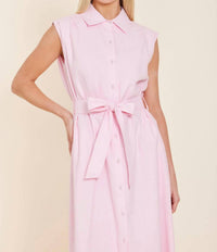 Dagne Dover - Linen Long Belted Dress