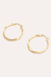 Completedworks - Women's Furrowed Vermeil Twisted Hoop Earrings