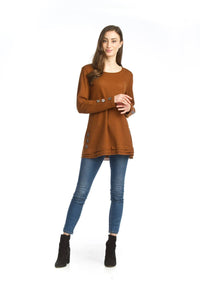 Papillon - Waffle Top With Button Detail
