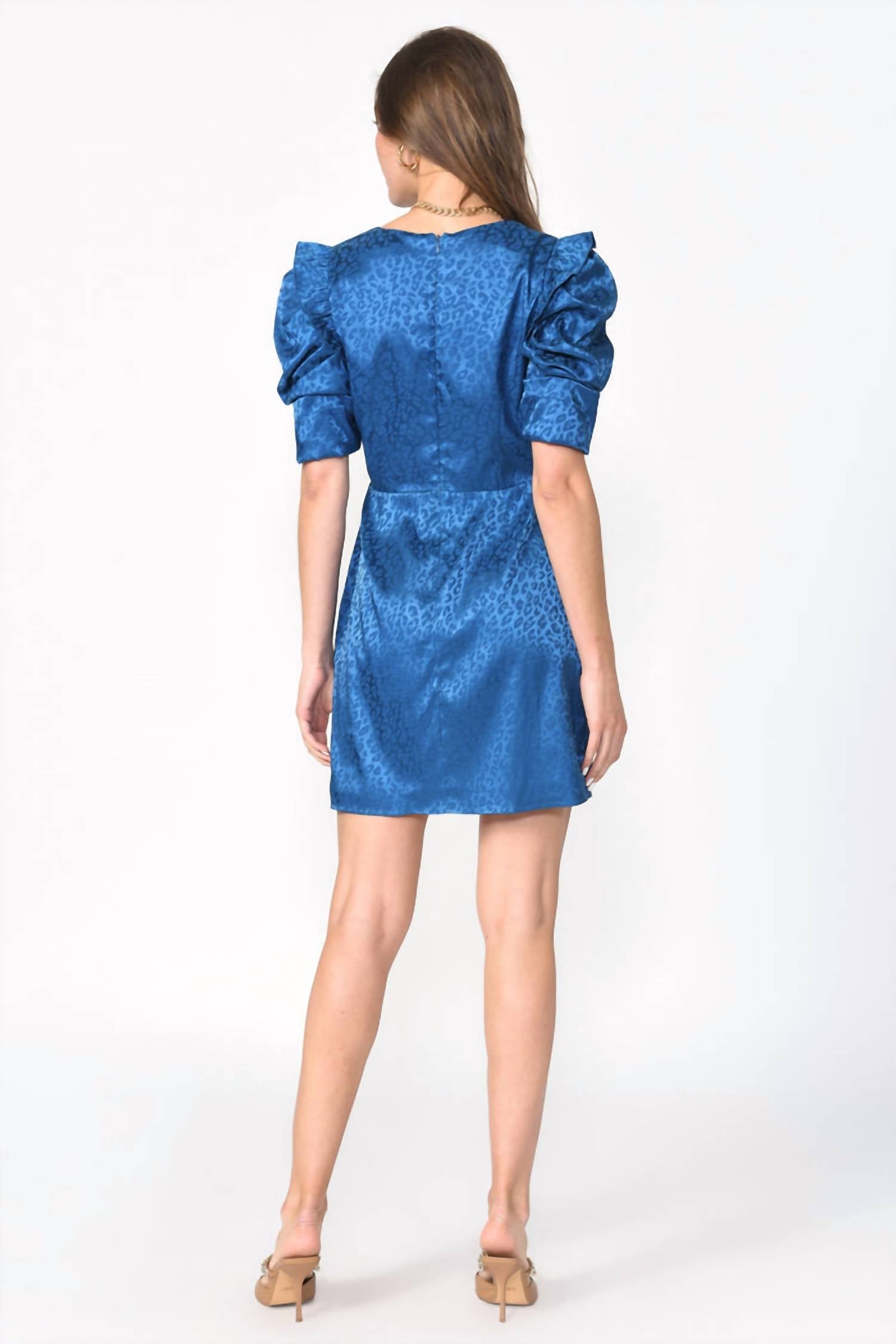 Puff Sleeve Jacquard Dress