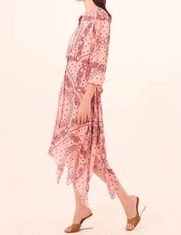 Misa Los Angeles Solmaz Midi Dress in rose bandana - women's dress - detail view