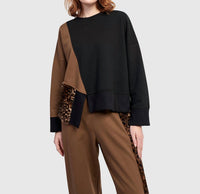 ALEMBIKA Urban Lair Crewneck Top in mix - women's long sleeve top