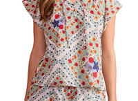Double A - Women's Em Floral Flutter Sleeve Top