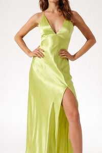 ASTR Cassandra Midi Dress in lime - women's dress