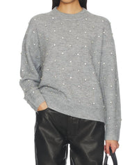 PISTOLA Aura Long Sleeve Sweater in charcoal diamante - women's sweater