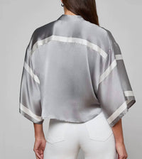 L'Agence - Dru Mandarin Crop Blouse