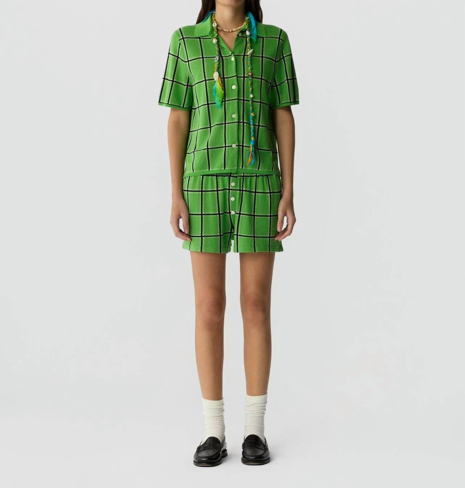 Guest In Residence Picnic Plaid Short in residence picnic plaid short in match point combo - women's shorts