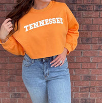 Pretty Garbage Volunteer Vibe Crewneck Sweatshirt in orange - women's top - alternate view