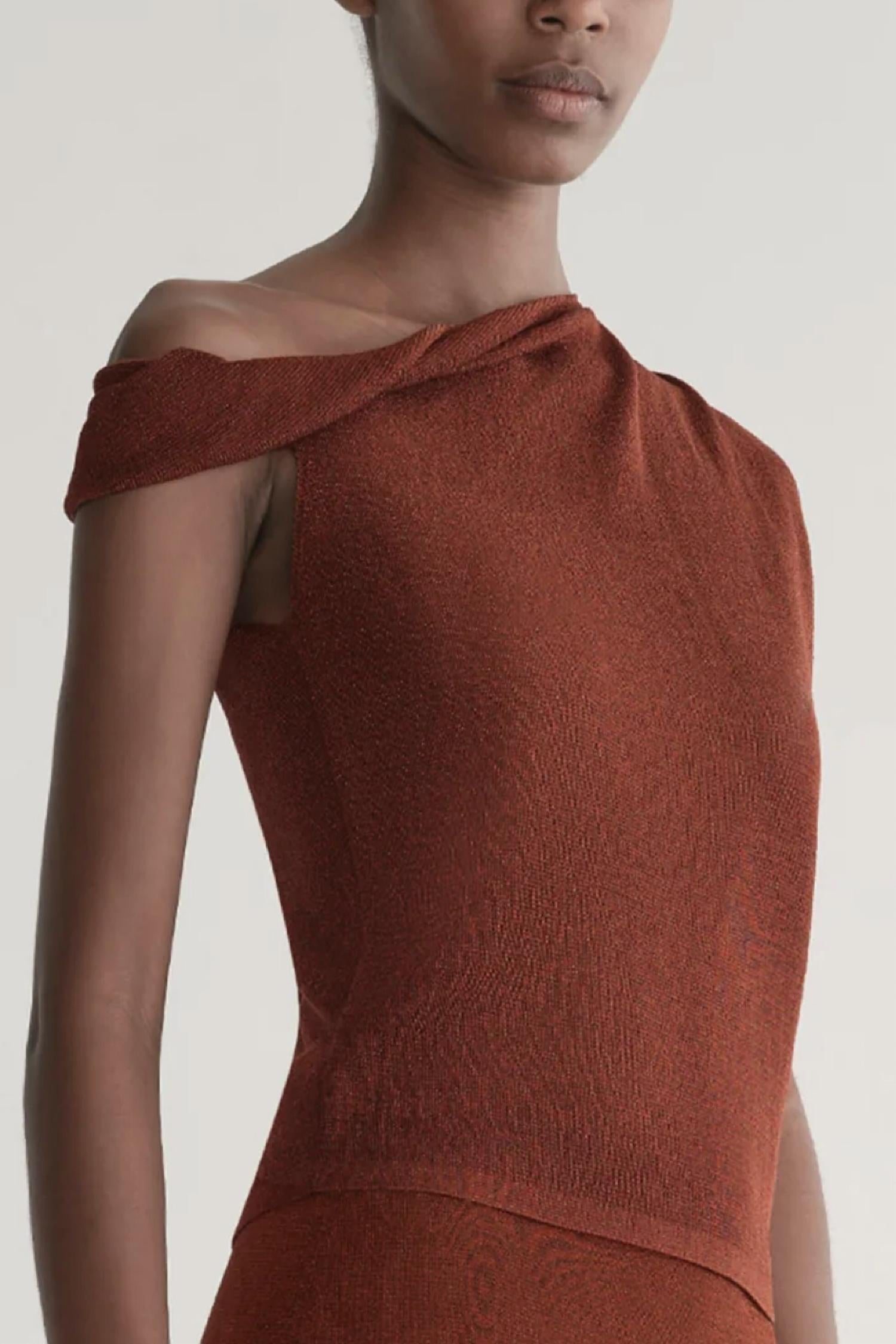 A.L.C. Mona Top in rust - women's shirt - alternate view