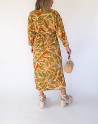 Karlie Shirt Midi Dress in desert palm - women's dress - detail view