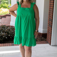 New In Elegance Ruffle Sleeve Mini Dress - Plus in elegance ruffle sleeve mini dress plus size in green - women's dress