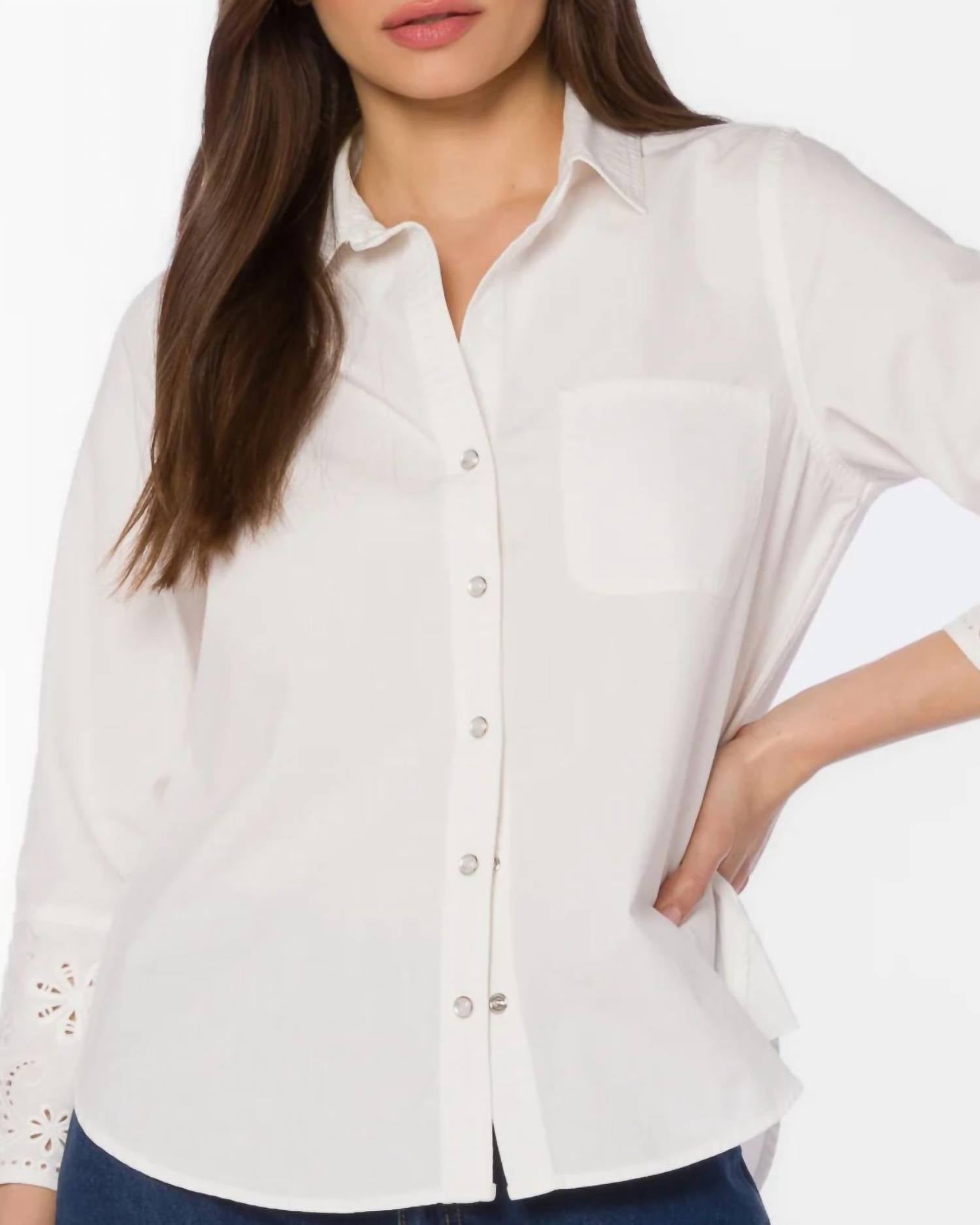 Velvet Heart - Blake 3/4 Sleeve Snap Top