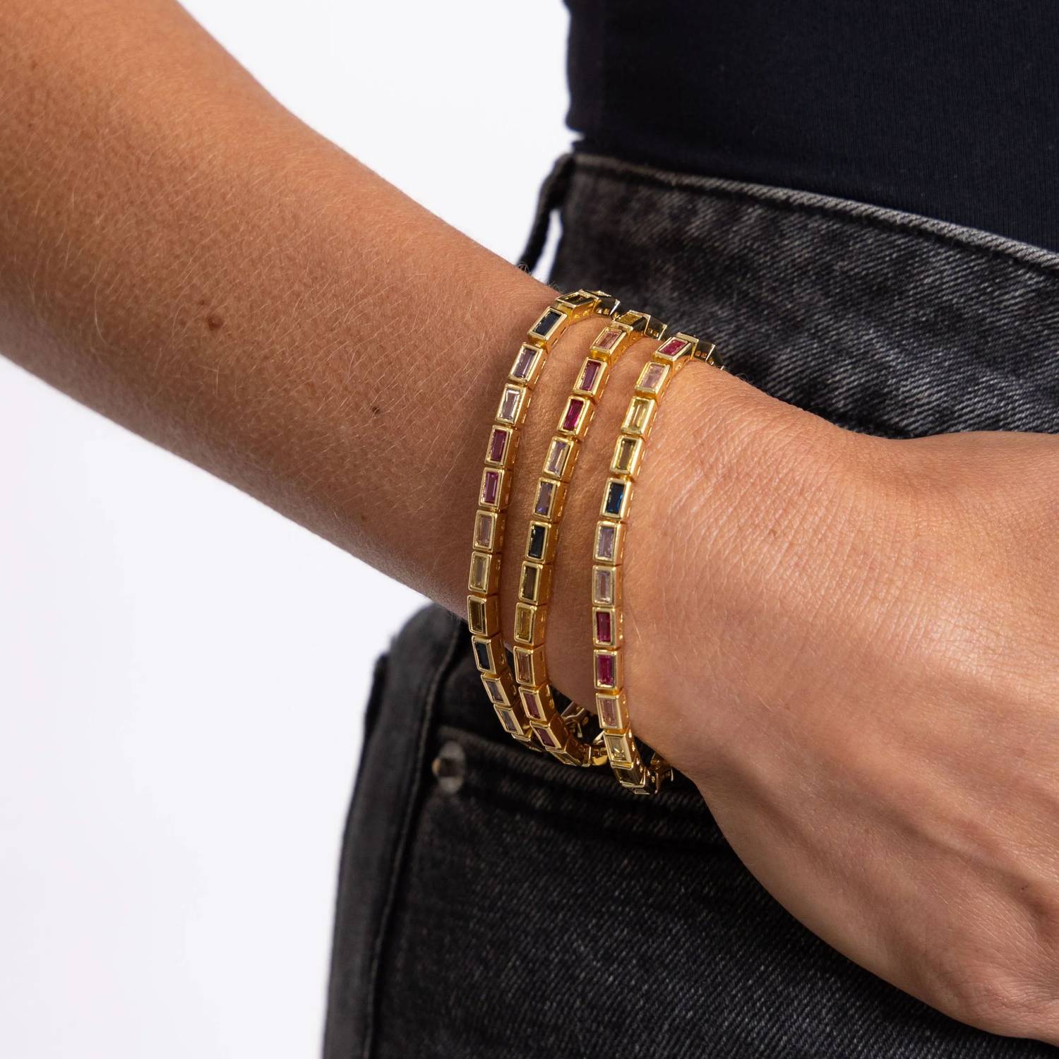 Sahira Jewelry Design - Women's Lainey Rainbow Tennis Bracelet