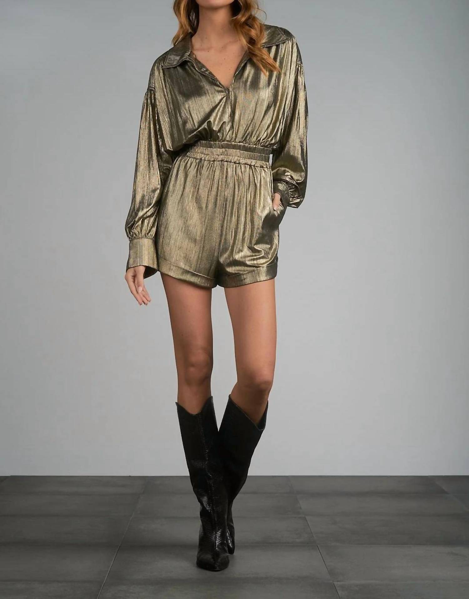 Elan - Collared Long Sleeve Romper