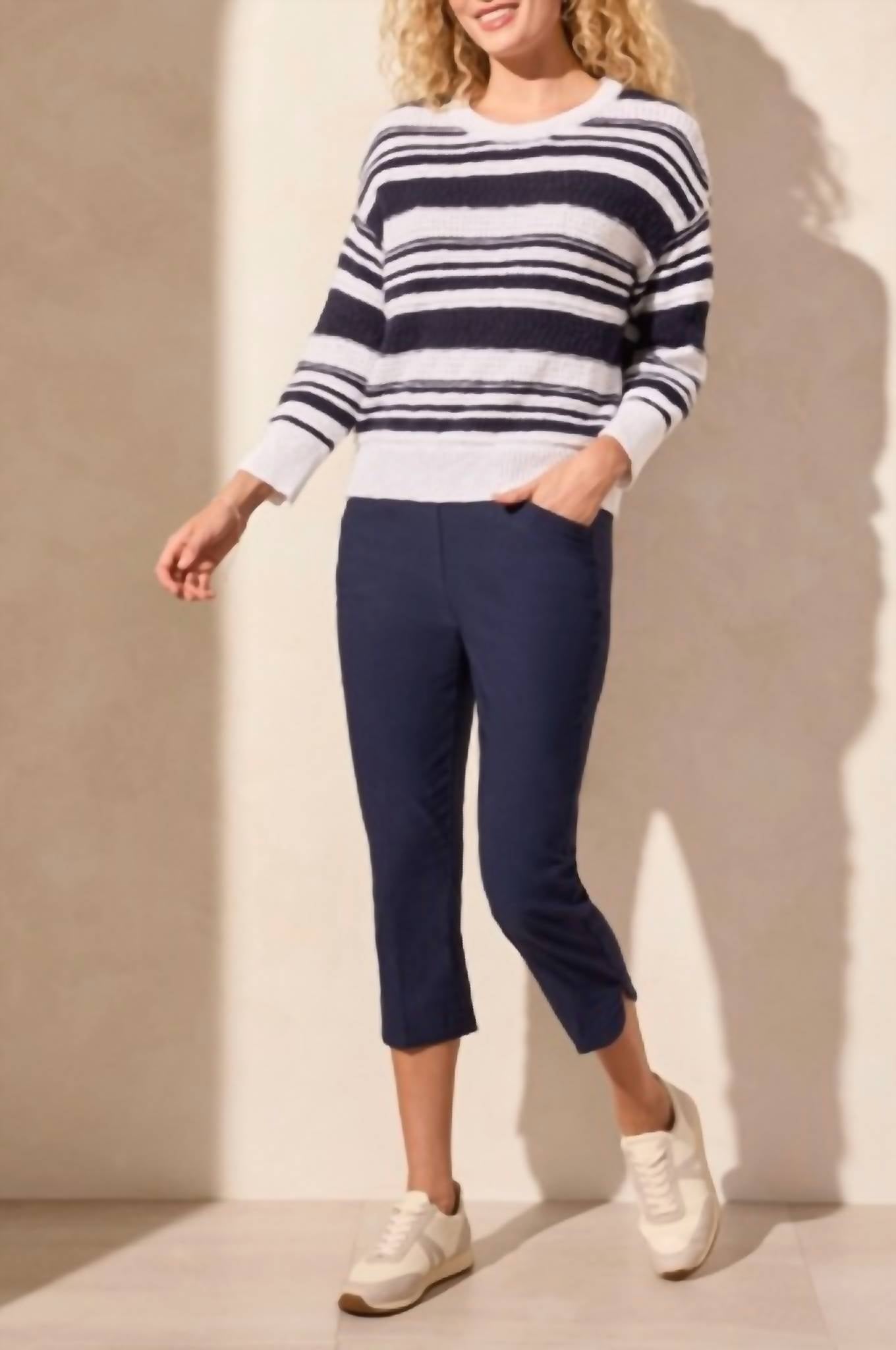 Tribal - 3/4 Sleeve Scoop Neck Sweater