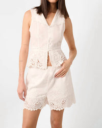 We Wore What - Lace Button Up Top