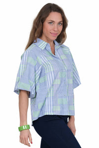 Lior - Halo Short Sleeve Collar Neck Top