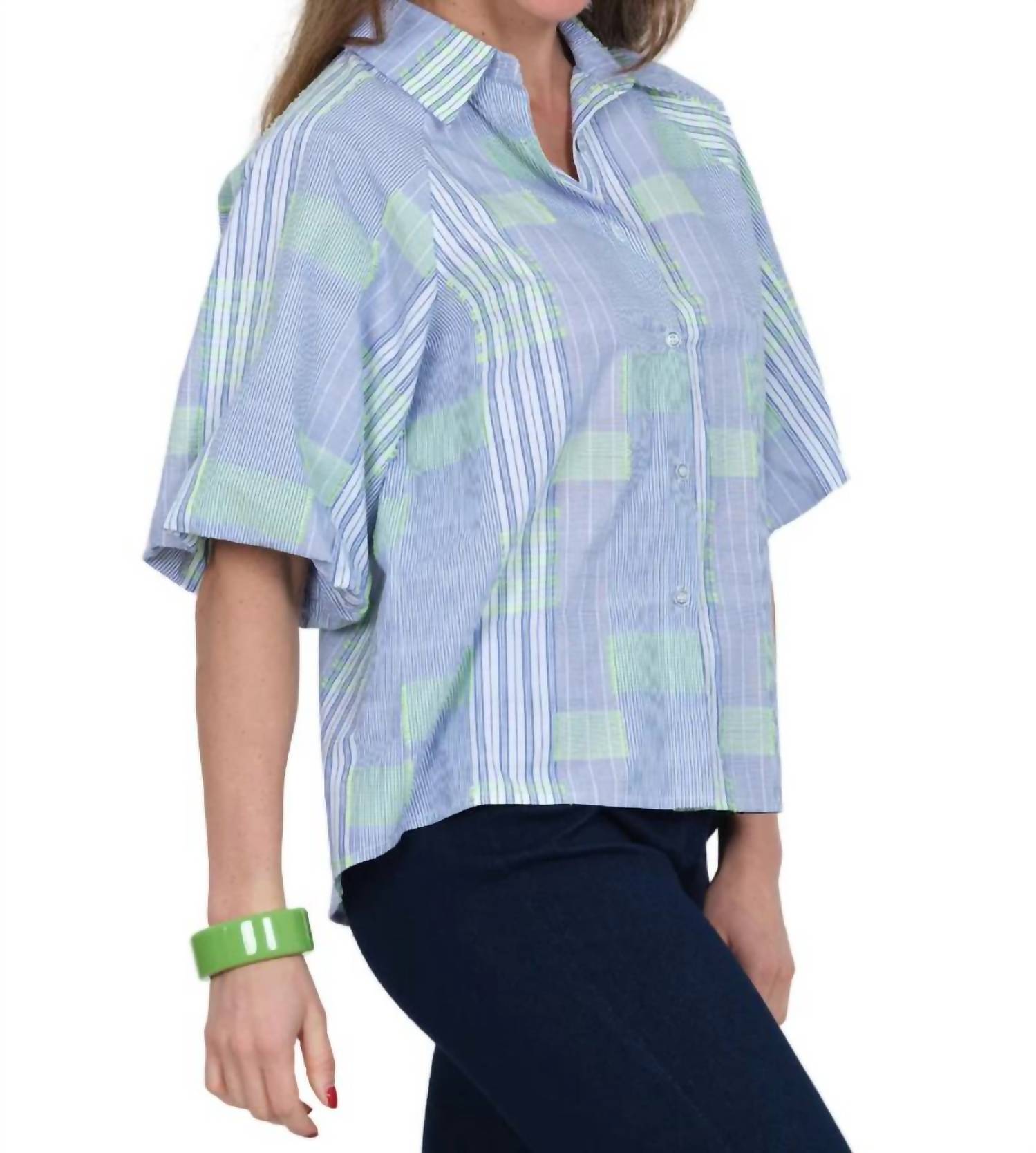 Lior - Halo Short Sleeve Collar Neck Top