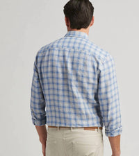 PETER MILLAR Ravello Linen Plaid Shirt in angelite - men's shirt - alternate view