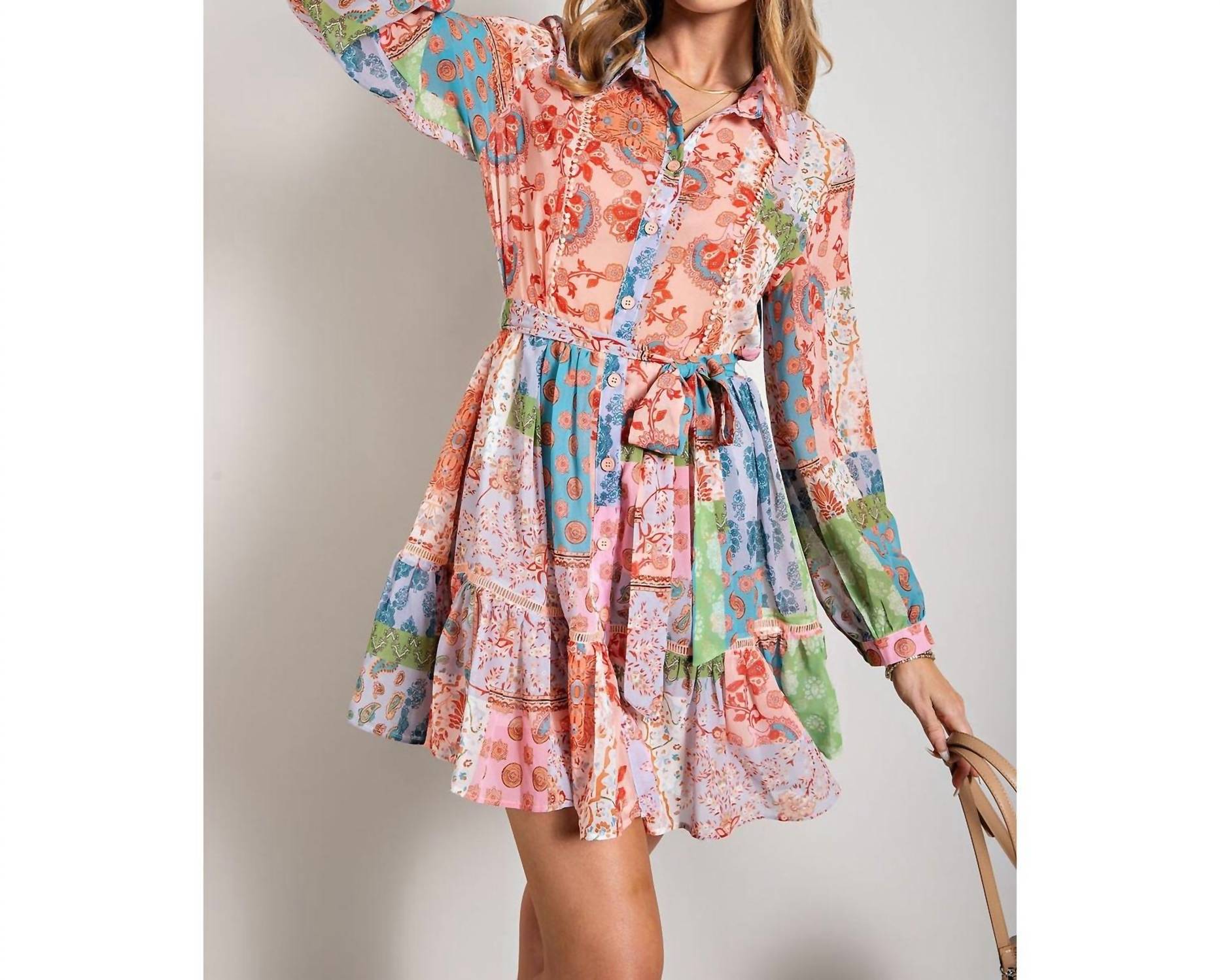 Sweet Generis Paisley Mix Up Dress in multi - women's dress
