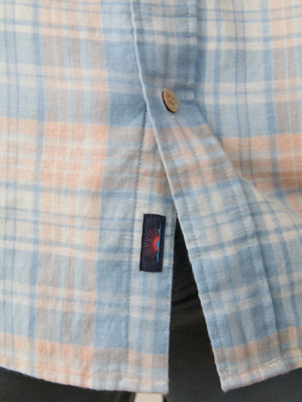 Faherty Long-sleeve Breeze Shirt in coral river plaid - men's long sleeve top - alternate view