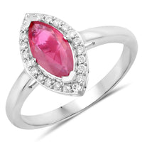 Diana M Jewels Women's Marquise Natural Ruby Fashion Ring (1.57 Ct) - Classic in 14k white gold - women's jewelry