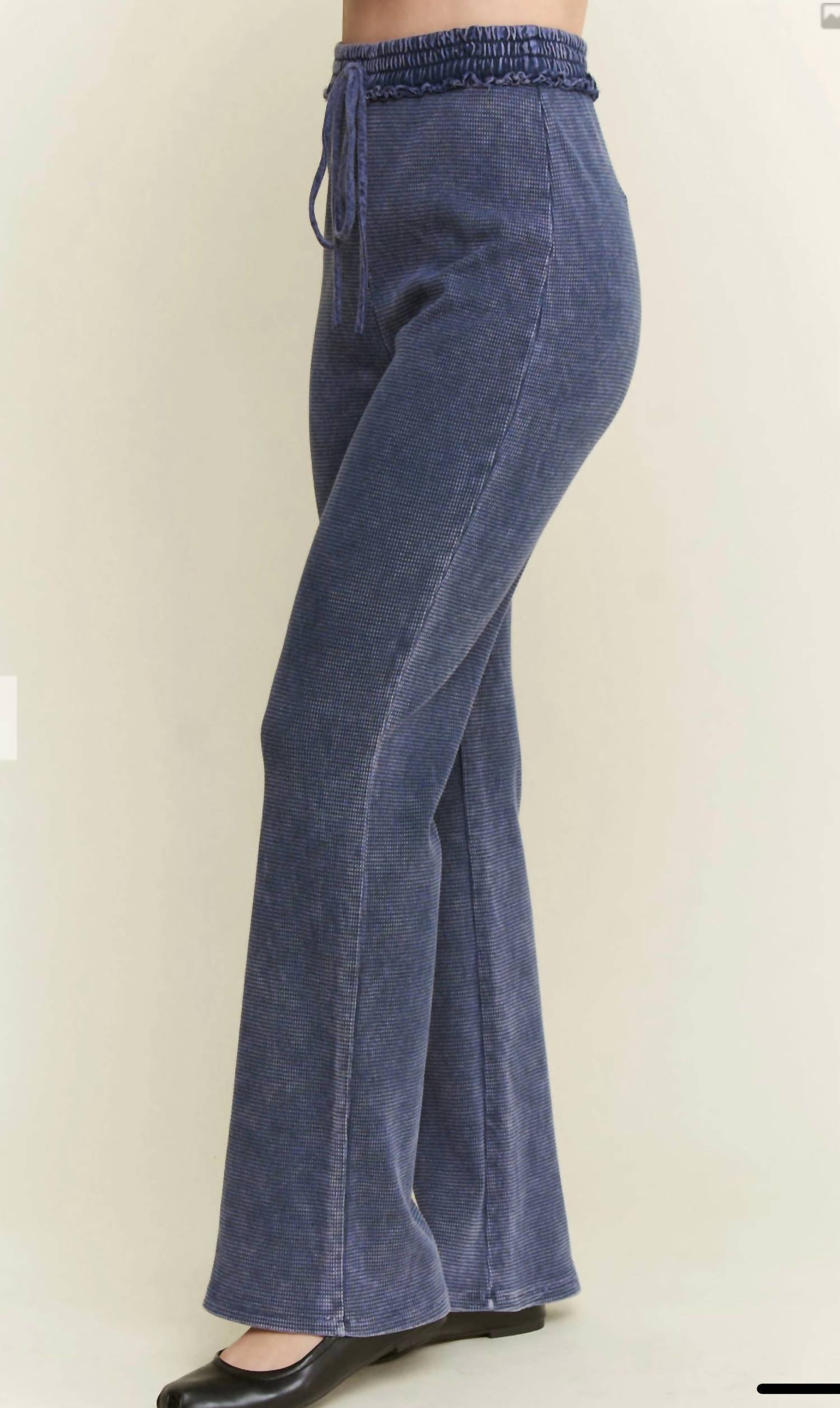 J. Her Women's Sail Away Thermal Bottom in navy blue - women's pants - detail view