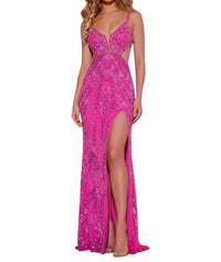 JOVANI Emery Long Formal Prom Dress Gown in magenta - women's dress