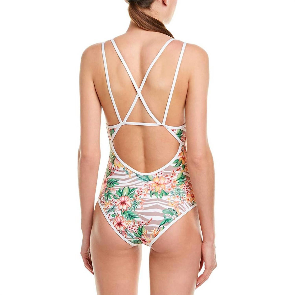 L*SPACE Dakota One Piece in aloha floral - women's swimwear - detail view