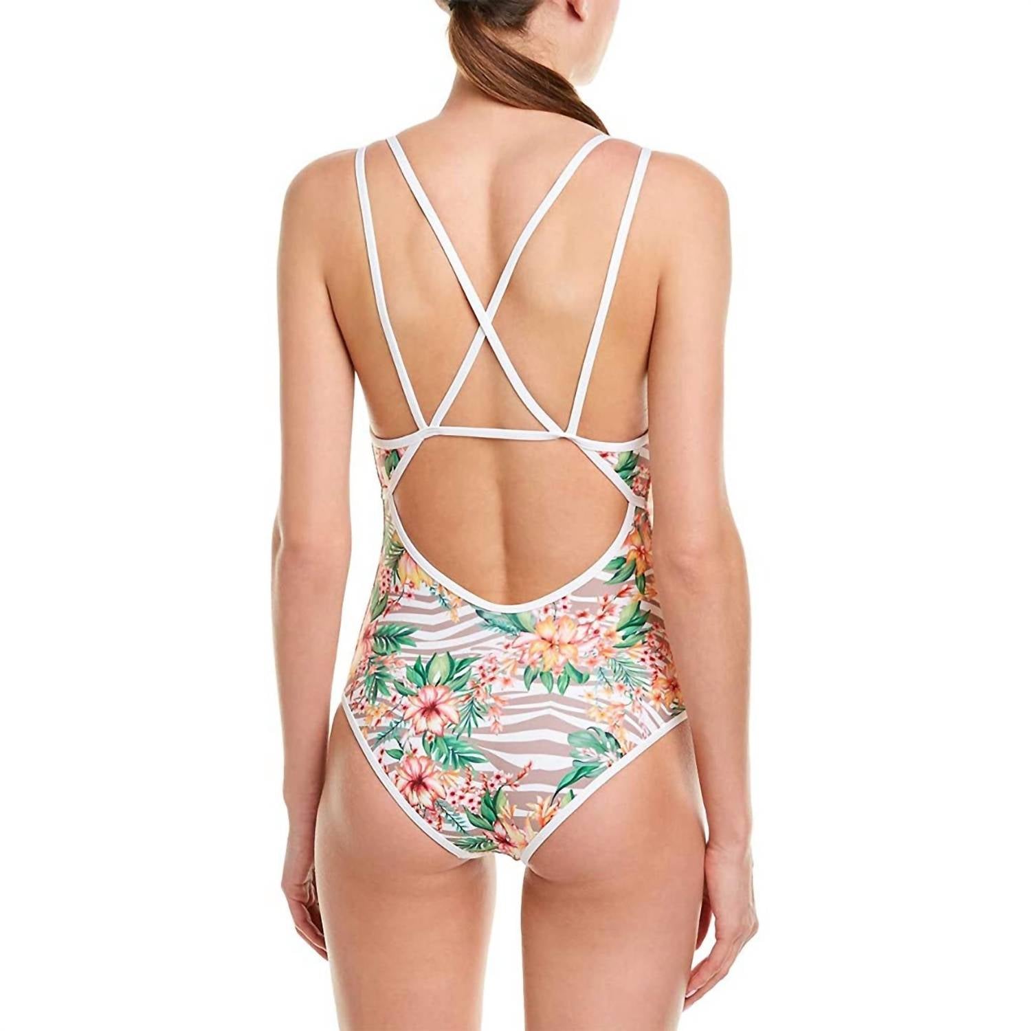 L*SPACE Dakota One Piece in aloha floral - women's swimwear - detail view