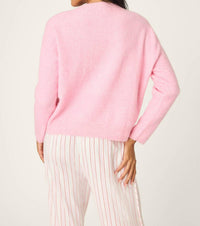 PJ Salvage Feeling Loved Lover Snuggle Sweater in pink - women's sweater - detail view