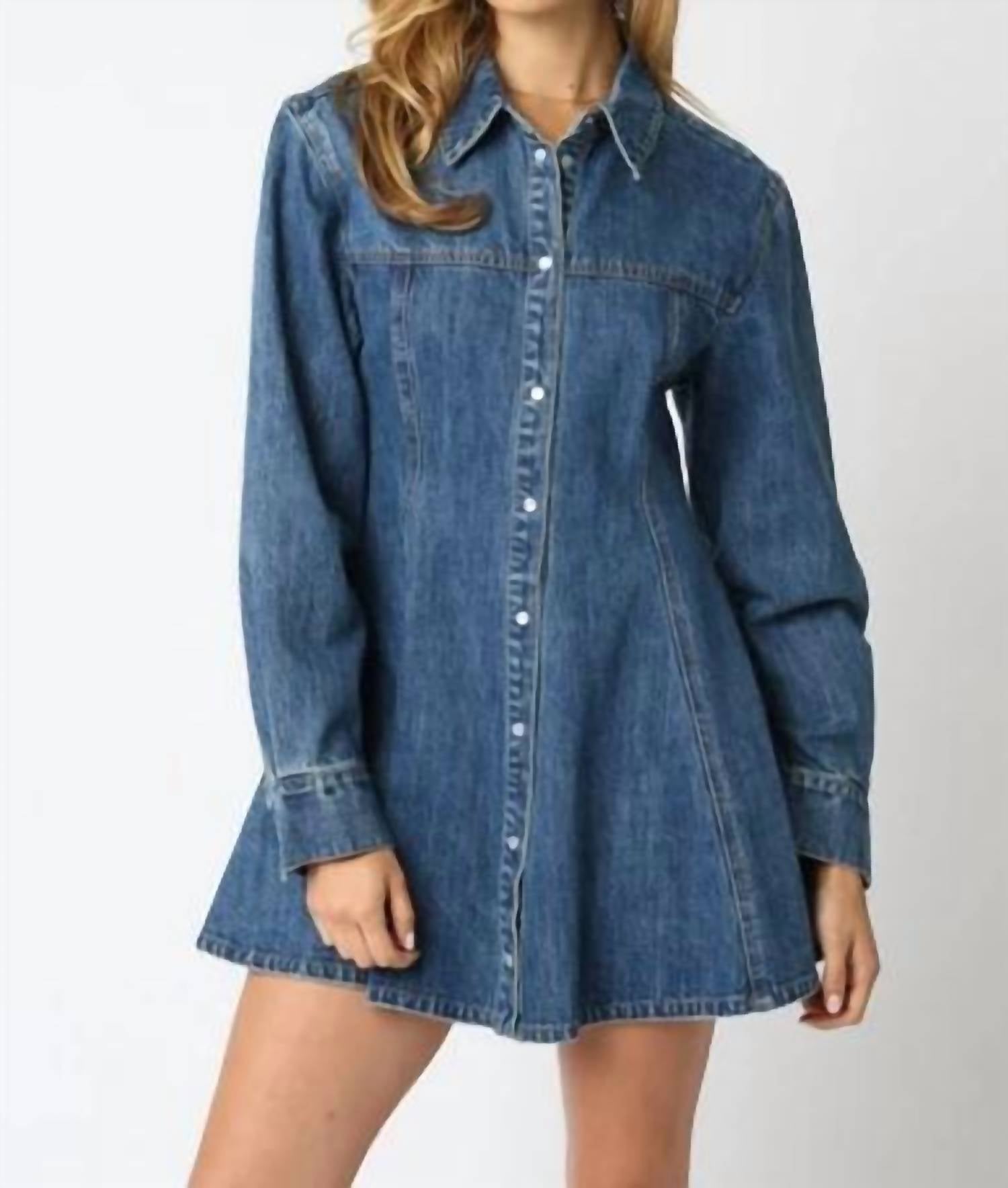 Olivaceous - Angelina Button Dress
