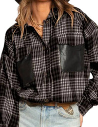 Blue Buttercup - Faux Leather Pocket Flannel