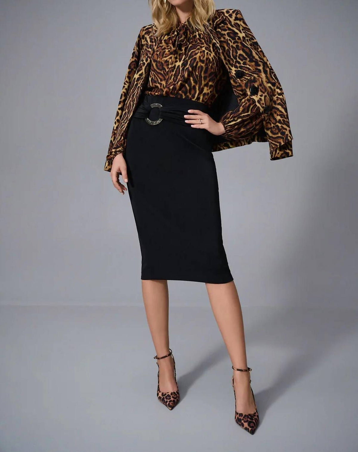 Joseph Ribkoff - Animal Print Fitted Blazer Jacket