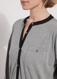 Lysse Zola Jersey Shirt in dark heather grey - women's blouse - view 4