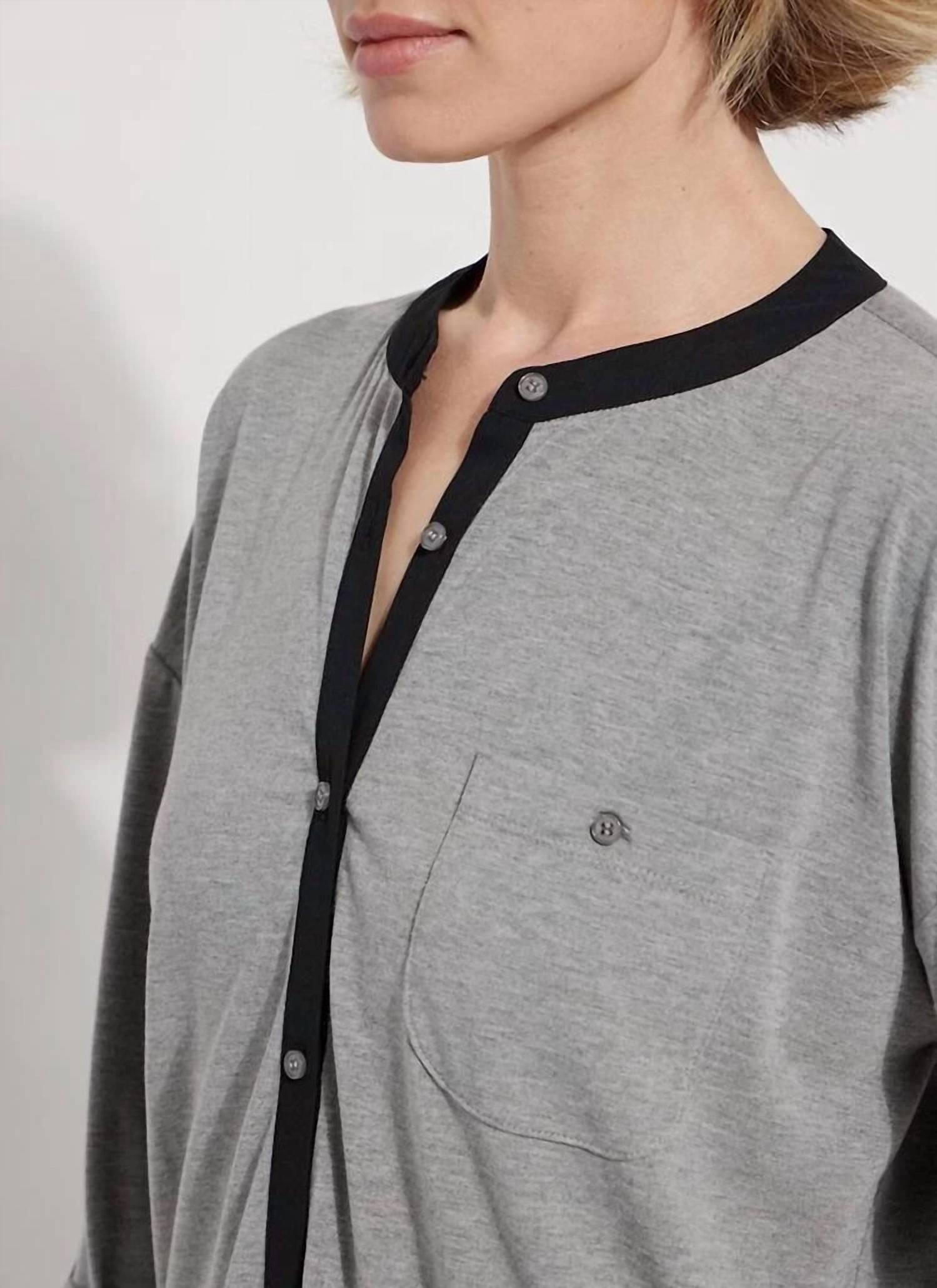 Lysse Zola Jersey Shirt in dark heather grey - women's blouse - view 4