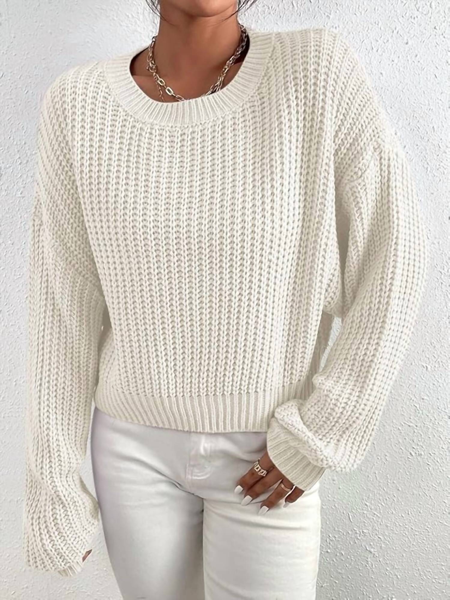 By Together The Colette Knitted Jumper in cream - women's sweater