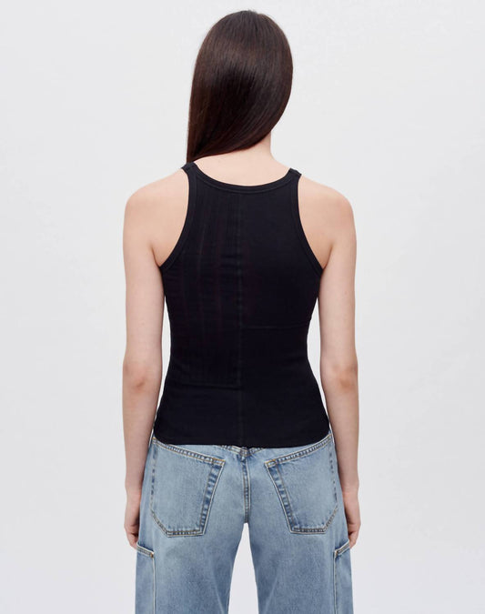 Re/Done - Women's Mixed Media Ribbed Tank Top
