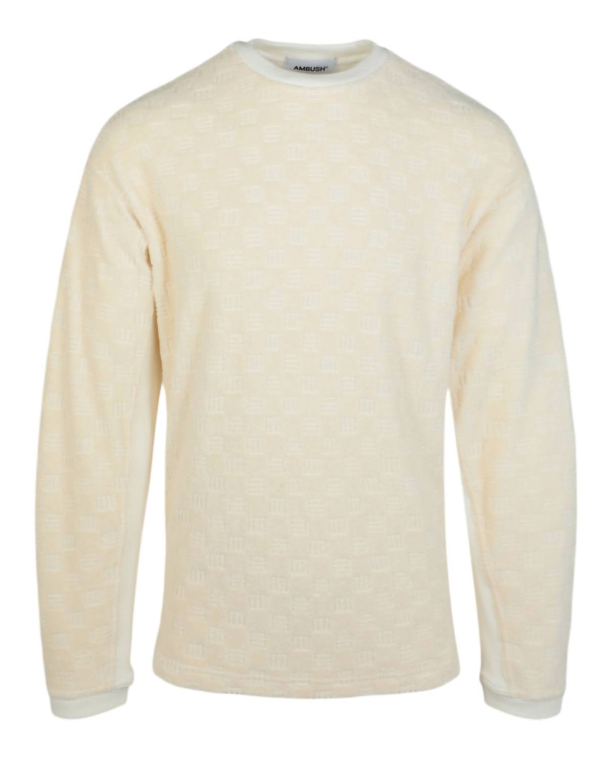 Ambush Men's Monogram Crewneck Sweatshirt in white - men's sweater