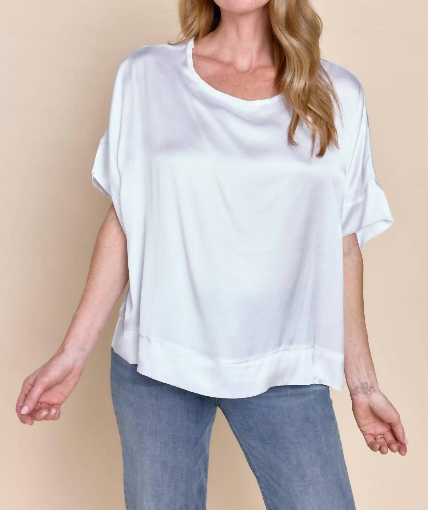 Sofia Tamar Top in white - women's blouse