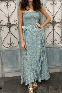Skemo - Strapless Floral Long Dress