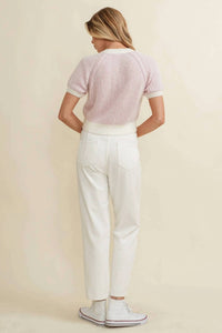 Cloud Ten - Ribbed Short Sleeve Sweater