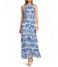 SUGARLIPS Charleston Maxi Dress in blue - women's dress