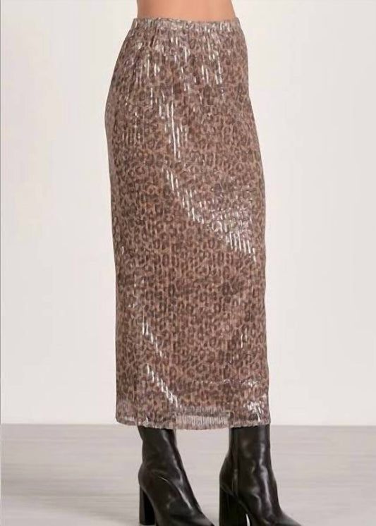 Elan - Women's Cheetah Sequin Skirt